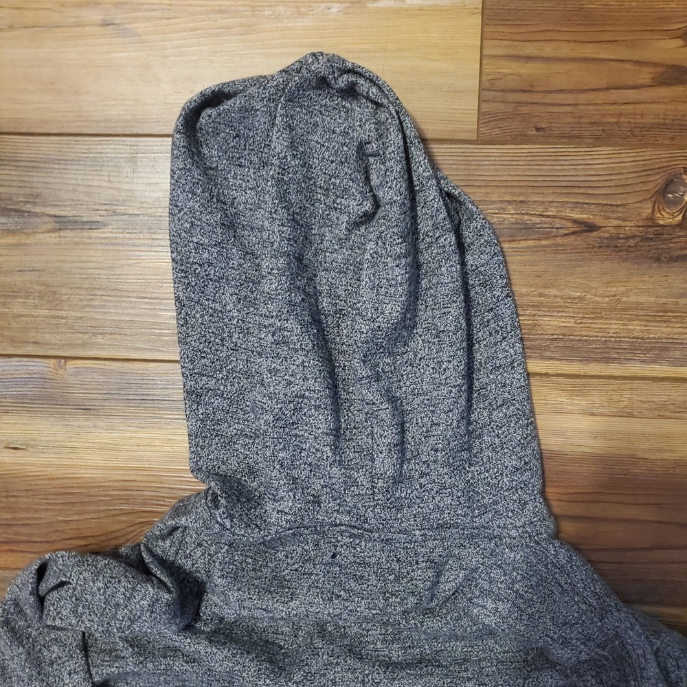Lucky Brand Mens Large Henley Hoodie Heather Gray Marled Knit Pullover Sweater L - Picture 8 of 8